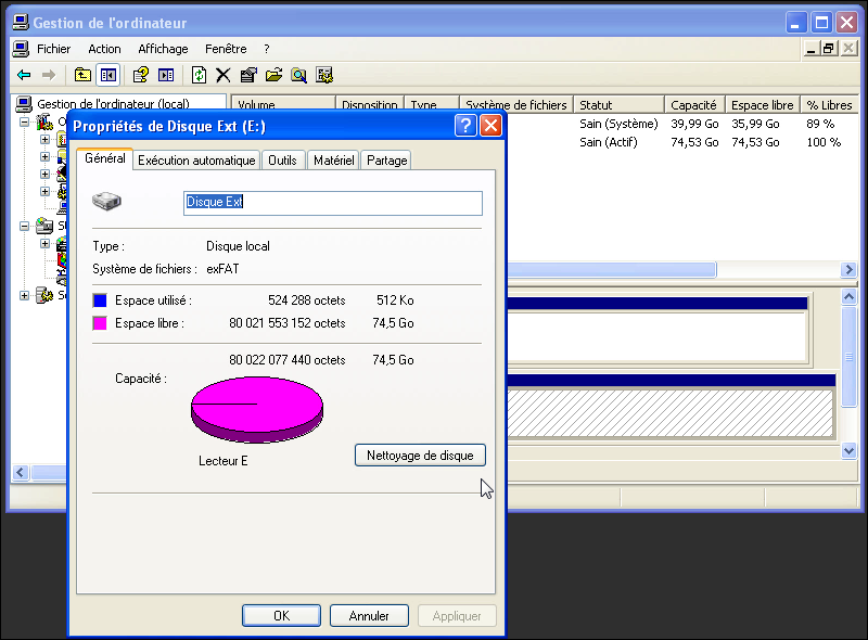 Lire les disque durs ExFat sur Windows XP | My Disk Manager